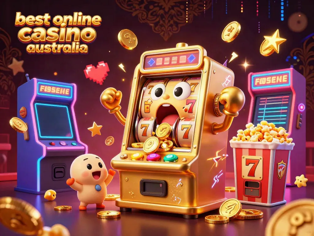 Celebrate wins at the best online casino Australia with a vibrant illustration of jackpot excitement.
