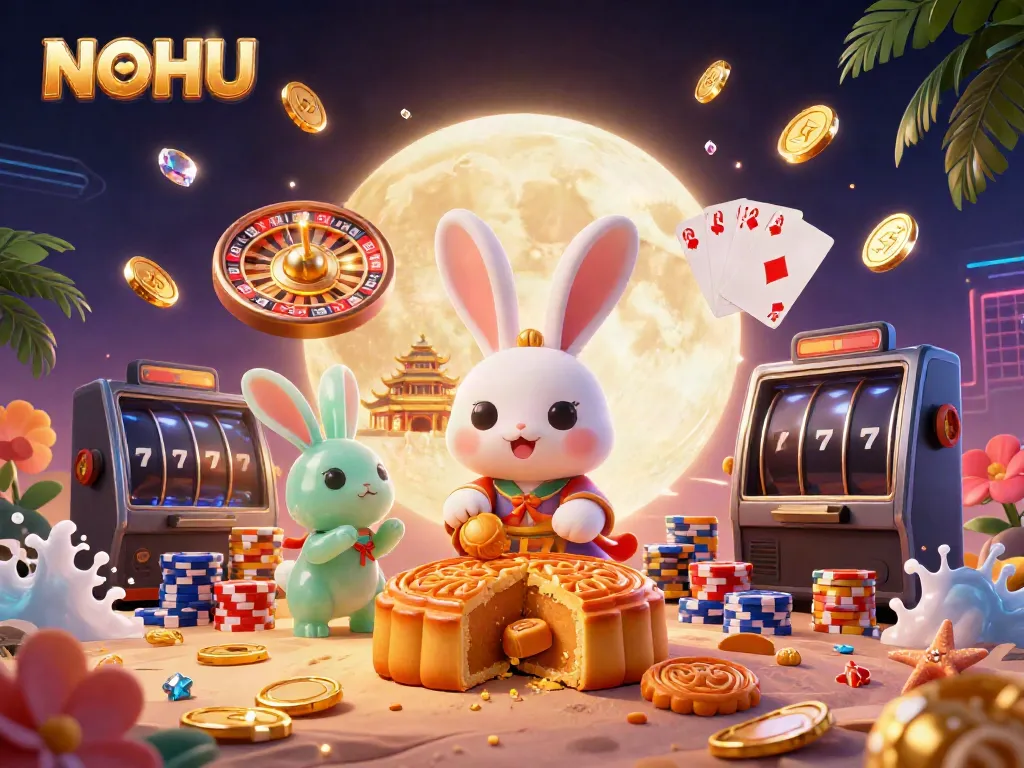 Engage in thrilling experiences with NOHU's interactive gaming world, featuring vibrant slot machines and rich casino elements.