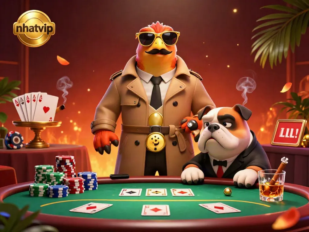 Nhatvip raptors entertainingly disguised at a casino entrance, showcasing vibrant gaming elements.